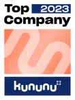 Ihr seht das Logo "Kununu Top Company 2023".