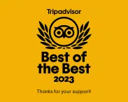 Ihr seht die Auszeichnung von Tripadvisor Best of the Best 2023.