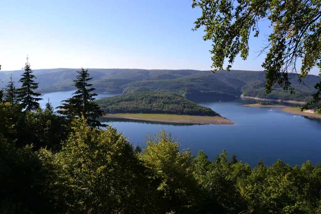 Ihr seht einen Panoramablick in den Nationalpark Eifel im Sommer. JUFA Hotels bietet Ihnen den Ort für erlebnisreichen Natururlaub für die ganze Familie.