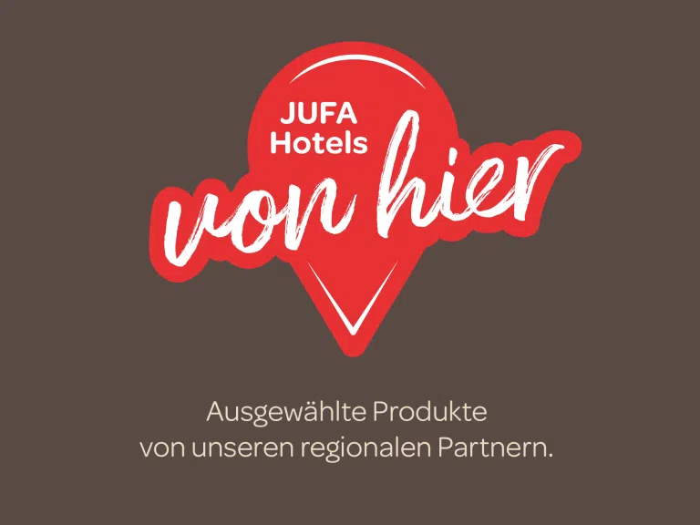 Ihr seht das Logo Regionalität von den JUFA Hotels.