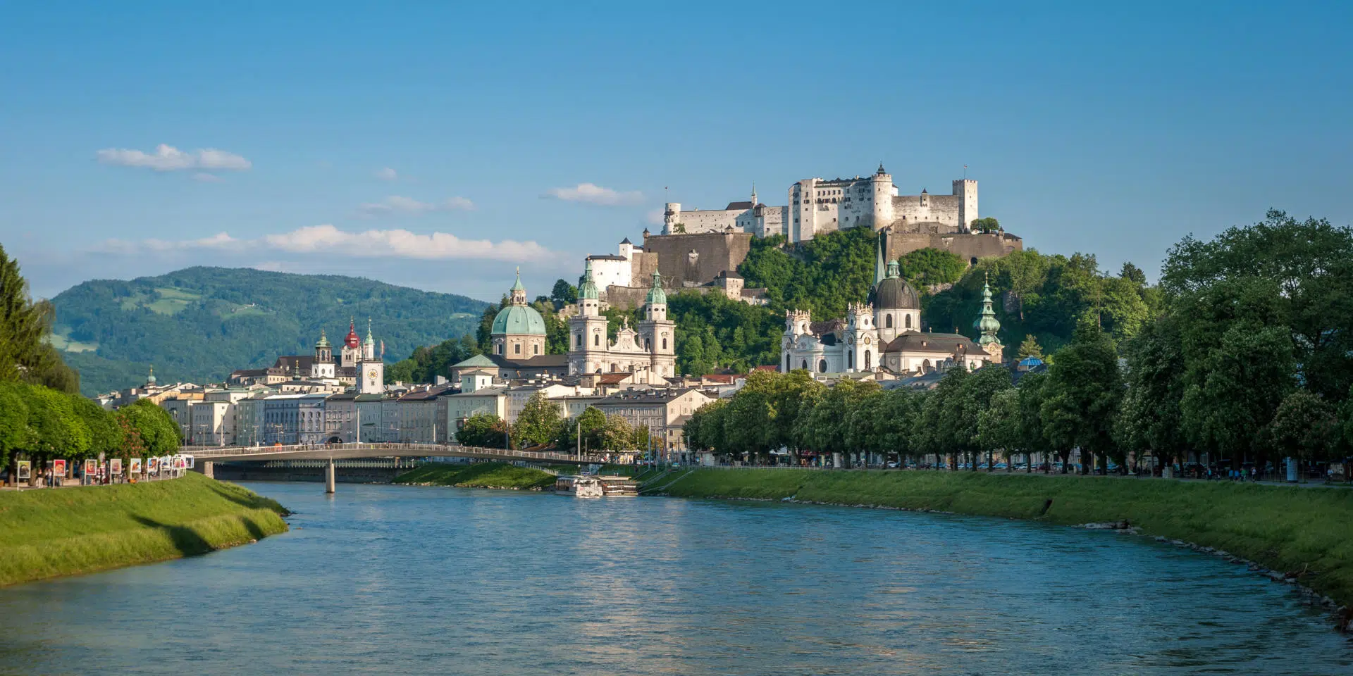 Blick vom Müllnersteg auf die Salzburger Altstadt