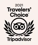 Ihr seht das Logo vom Travelers Choice Award 2021 für das JUFA Hotel Mariazell***.