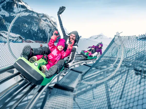 Ihr seht die Rodelbahn Maisiflitzer im Winter in Zell am See-Kaprun.