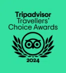 Ihr seht das Logo der Tripadvisor Travellers' Choice Awards 2024.