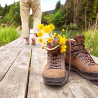 Ihr seht einen Wanderschuh für die Wander-Rauszeit.