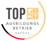 Ihr seht das Logo von DEHOGA für den Top Ausbildungsbetrieb bei den JUFA Hotels.