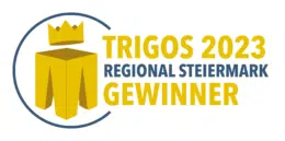 Ihr seht die Auszeichnung für den Trigos 2023 Regional Steiermark Gewinner der JUFA Hotels.